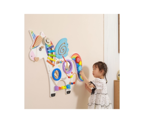 VIGA Drewniana Tablica Sensoryczna Manipulacyjna Jednorożec Certyfikat FSC Montessori