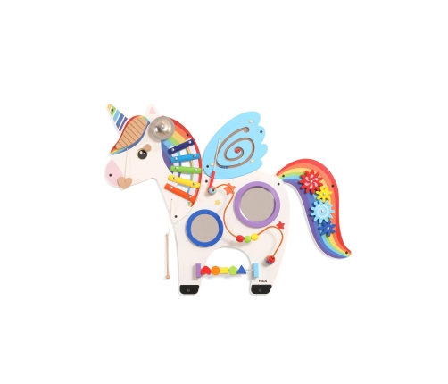 VIGA Drewniana Tablica Sensoryczna Manipulacyjna Jednorożec Certyfikat FSC Montessori