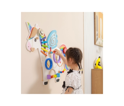 VIGA Drewniana Tablica Sensoryczna Manipulacyjna Jednorożec Certyfikat FSC Montessori