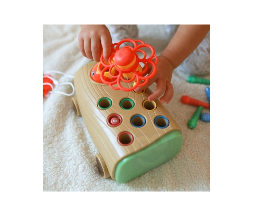 WOOPIE Gra Zręcznościowa Dzięcioł Wbijak Robaków 3w1 Wózek Ciągacz dla Niemowląt