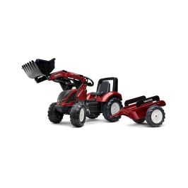 FALK Traktor Valtra Bordowy na Pedały z Przyczepką i Łyżką od 3 Lat