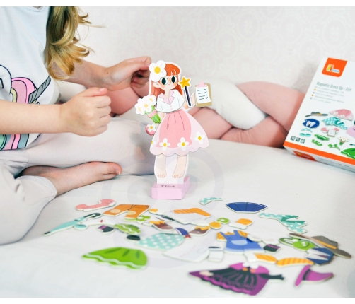 VIGA Drewniana Układanka Magnetyczna Ubieranka Edukacyjna