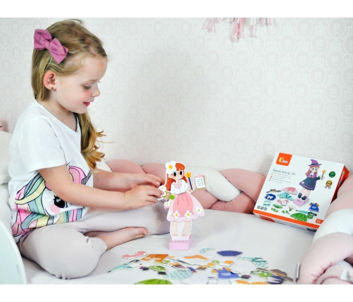 VIGA Drewniana Układanka Magnetyczna Ubieranka Edukacyjna