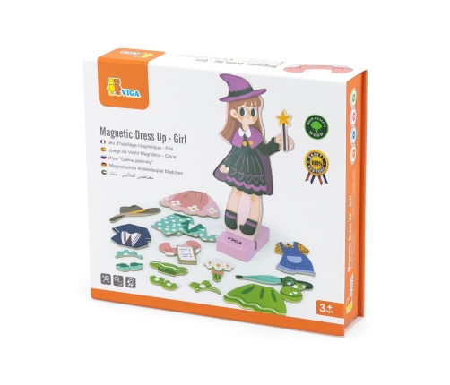 VIGA Drewniana Układanka Magnetyczna Ubieranka Edukacyjna