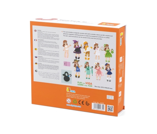 VIGA Drewniana Układanka Magnetyczna Ubieranka Edukacyjna