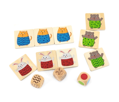 VIGA Drewniana Układanka Gra w  Szybkie Dopasowanie 27 el.