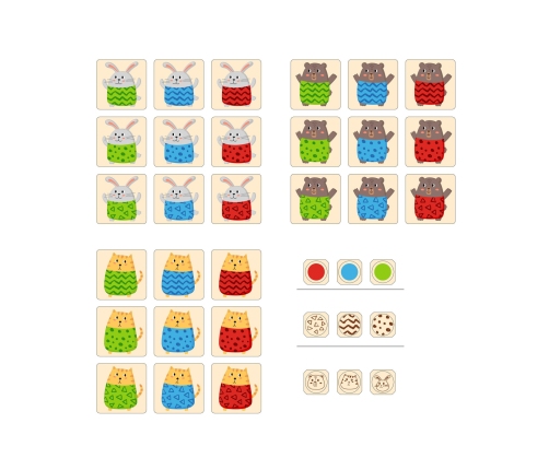 VIGA Drewniana Układanka Gra w  Szybkie Dopasowanie 27 el.