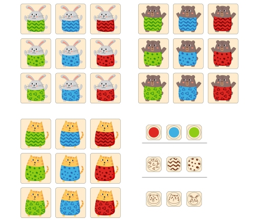 VIGA Drewniana Układanka Gra w  Szybkie Dopasowanie 27 el.