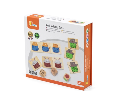 VIGA Drewniana Układanka Gra w  Szybkie Dopasowanie 27 el.