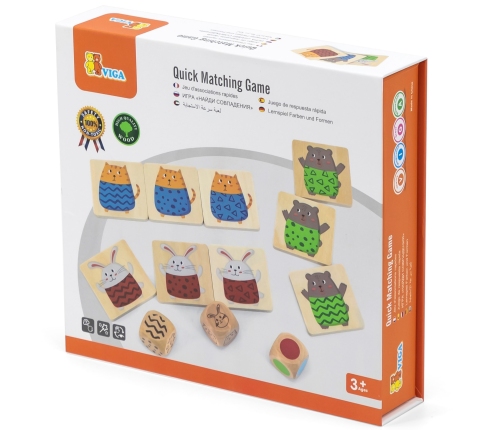 VIGA Drewniana Układanka Gra w  Szybkie Dopasowanie 27 el.