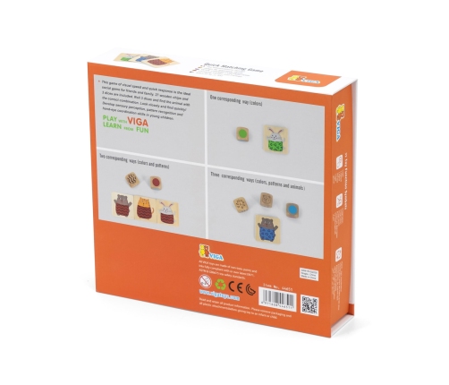 VIGA Drewniana Układanka Gra w  Szybkie Dopasowanie 27 el.
