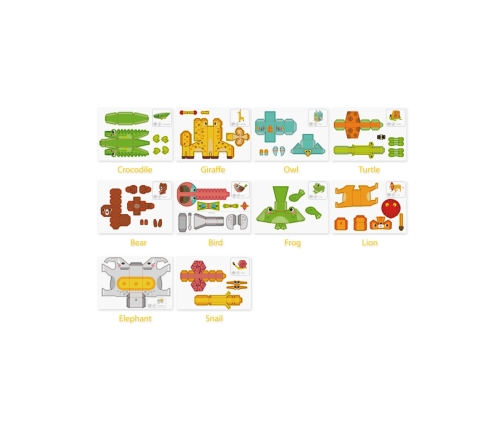 WOOPIE ART&FUN Zestaw Kreatywny Origami 3D Zrób to Sam 10 Zwierzaków