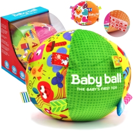 WOOPIE BABY Miękka Sensoryczna Piłka Pani Metka z Wszywkami dla Malucha + Dźwięk