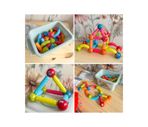 WOOPIE Magnetyczne Klocki Konstrukcyjne Edukacyjne 52 el.