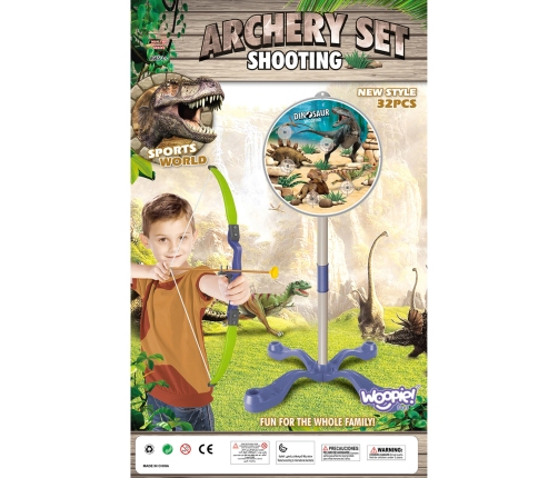 WOOPIE Zestaw Małego Łucznika Dinozaury Łuk Strzały Tarcza 32 el.
