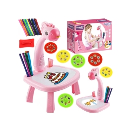 WOOPIE Tablica do Rysowania Projektor Różowa Żyrafa + Flamastry