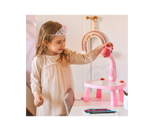 WOOPIE Tablica do Rysowania Projektor Różowa Żyrafa + Flamastry