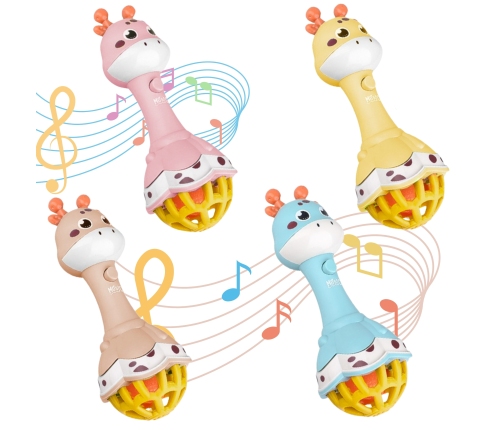 WOOPIE BABY Grzechotka Żyrafka Sensoryczna Gryzak z Muzyką Montessori 1 szt.