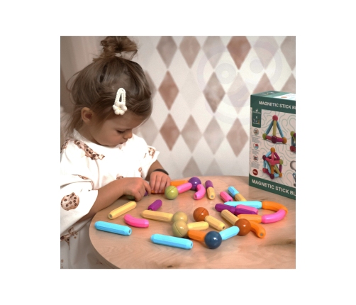 WOOPIE Magnetic Educational Construction Blocks Large Thick 38 pcs.