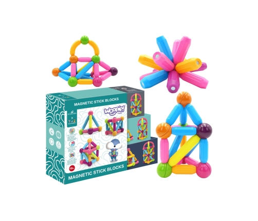 WOOPIE Magnetic Educational Construction Blocks Large Thick 38 pcs.