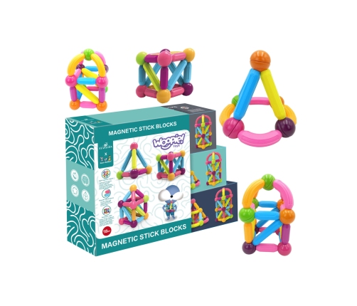 WOOPIE Magnetyczne Klocki Konstrukcyjne Edukacyjne Duże Grube 28 el.