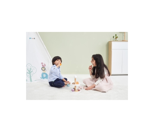 VIGA PolarB Patera drewniana z Babeczkami Ciasteczkami Kawą zestaw 15 akc