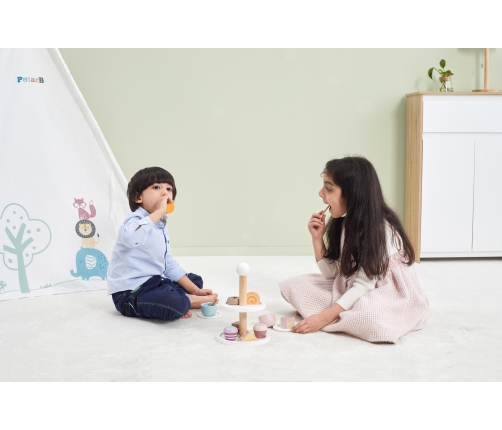 VIGA PolarB Patera drewniana z Babeczkami Ciasteczkami Kawą zestaw 15 akc