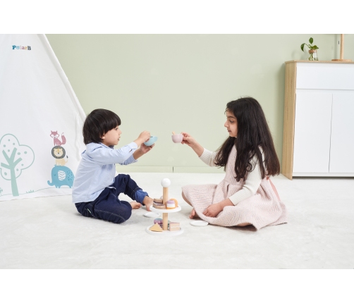 VIGA PolarB Patera drewniana z Babeczkami Ciasteczkami Kawą zestaw 15 akc