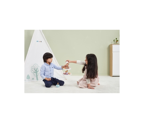 VIGA PolarB Patera drewniana z Babeczkami Ciasteczkami Kawą zestaw 15 akc