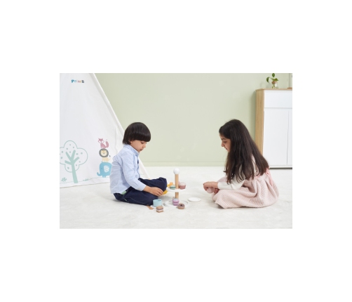 VIGA PolarB Patera drewniana z Babeczkami Ciasteczkami Kawą zestaw 15 akc