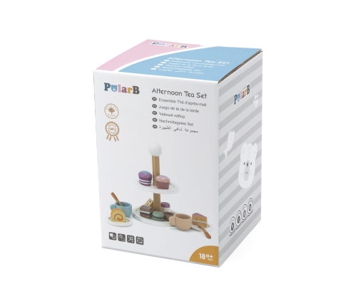 VIGA PolarB Patera drewniana z Babeczkami Ciasteczkami Kawą zestaw 15 akc