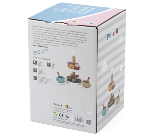 VIGA PolarB Patera drewniana z Babeczkami Ciasteczkami Kawą zestaw 15 akc