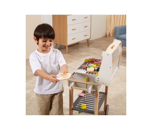 VIGA Duży Drewniany Grill dla Dzieci + 47  Akcesoriów