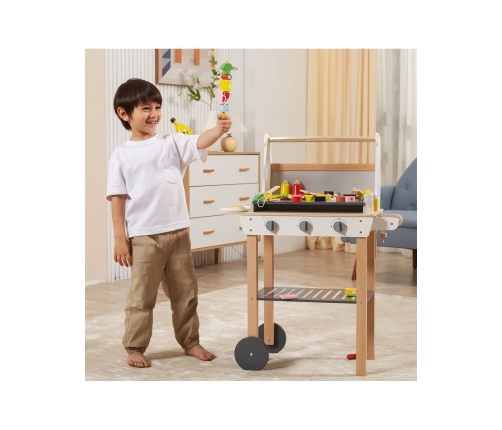 VIGA Duży Drewniany Grill dla Dzieci + 47  Akcesoriów