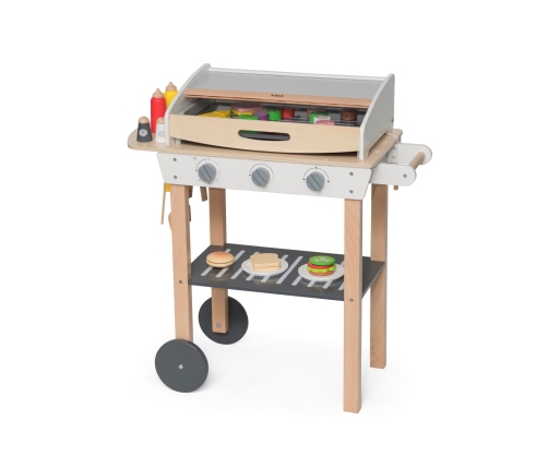 VIGA Duży Drewniany Grill dla Dzieci + 47  Akcesoriów