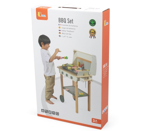 VIGA Duży Drewniany Grill dla Dzieci + 47  Akcesoriów