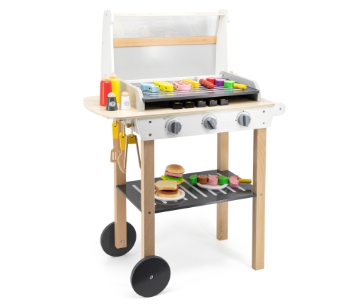 VIGA Duży Drewniany Grill dla Dzieci + 47  Akcesoriów