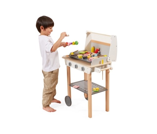 VIGA Duży Drewniany Grill dla Dzieci + 47  Akcesoriów