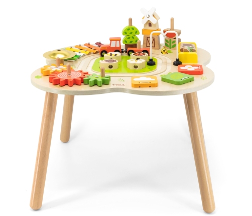 VIGA PolarB Stół Stolik Edukacyjny Aktywności Piramidka Cymbałki Sensoryka Montessori