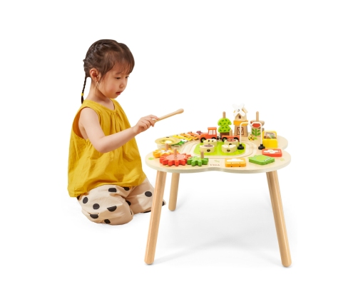 VIGA PolarB Stół Stolik Edukacyjny Aktywności Piramidka Cymbałki Sensoryka Montessori