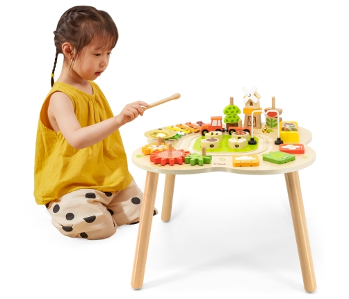 VIGA PolarB Stół Stolik Edukacyjny Aktywności Piramidka Cymbałki Sensoryka Montessori