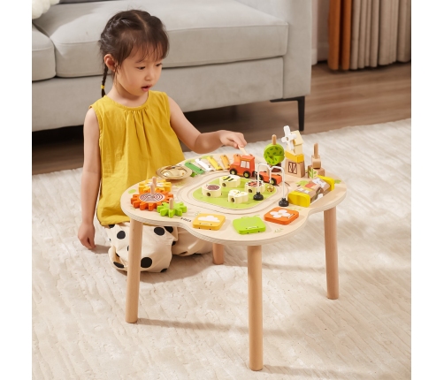 VIGA PolarB Stół Stolik Edukacyjny Aktywności Piramidka Cymbałki Sensoryka Montessori