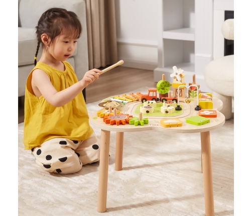VIGA PolarB Stół Stolik Edukacyjny Aktywności Piramidka Cymbałki Sensoryka Montessori