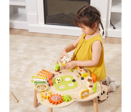 VIGA PolarB Stół Stolik Edukacyjny Aktywności Piramidka Cymbałki Sensoryka Montessori