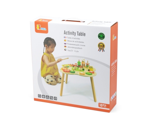 VIGA PolarB Stół Stolik Edukacyjny Aktywności Piramidka Cymbałki Sensoryka Montessori