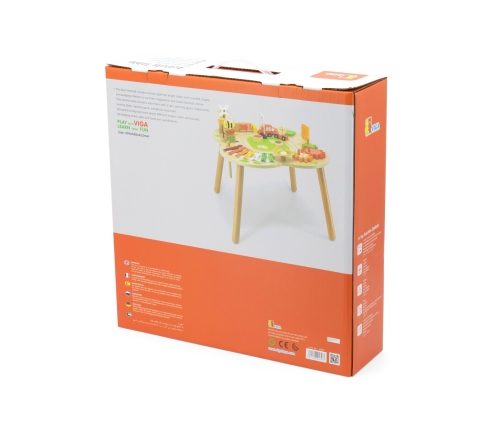 VIGA PolarB Stół Stolik Edukacyjny Aktywności Piramidka Cymbałki Sensoryka Montessori