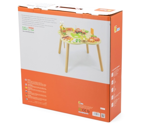 VIGA PolarB Stół Stolik Edukacyjny Aktywności Piramidka Cymbałki Sensoryka Montessori