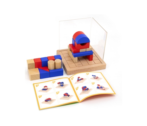 VIGA Drewniana Gra Budowanie Klocki 3D Montessori