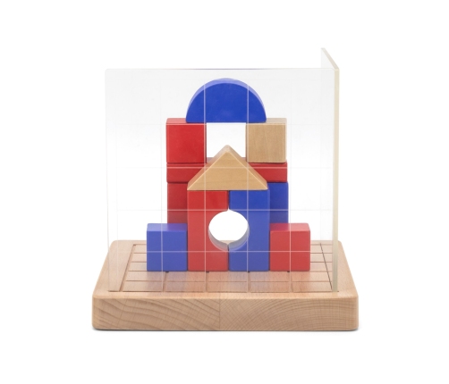 VIGA Drewniana Gra Budowanie Klocki 3D Montessori