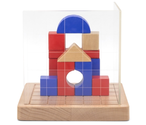 VIGA Drewniana Gra Budowanie Klocki 3D Montessori